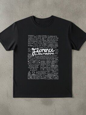 Florence + The Machine Inspired Graphic T-Shirt Indie Rock Music Lyrics Art Tee